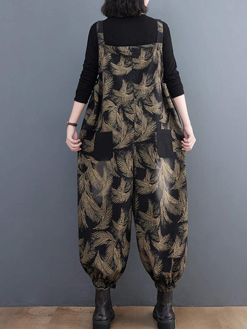 Striped Print Denim Middle Waist Romper - Image 6