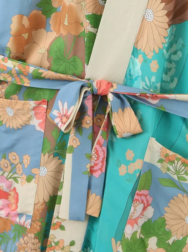 robe short sleeves printed kimono jacket - Image 4