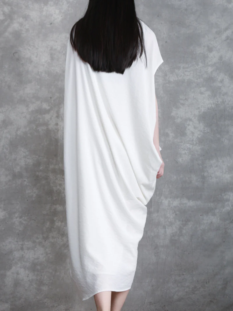 solid color long maxi dress loose bat sleeve long skirt - Image 3