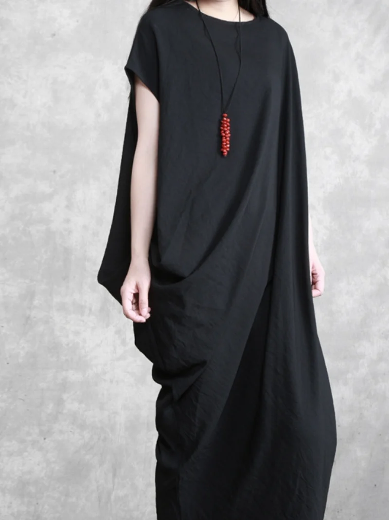 solid color long maxi dress loose bat sleeve long skirt - Image 5