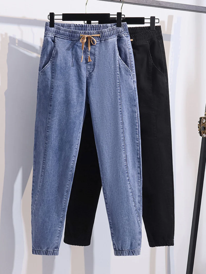 summer denim high waist loose trousers pants - Image 3