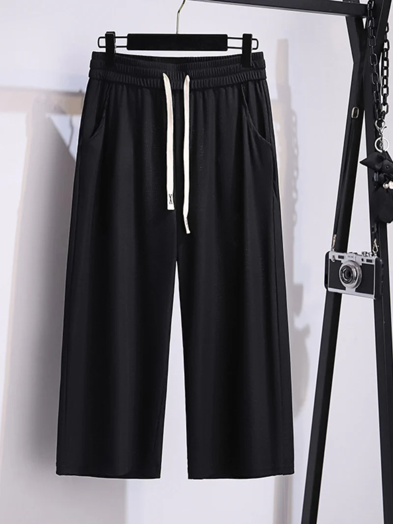 summer high waist plus size straight pants - Image 4