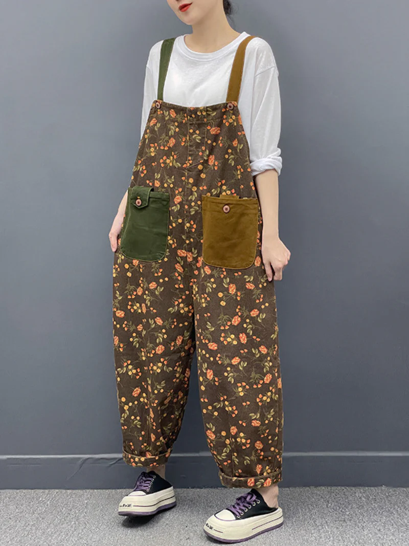 Various Styles Printed Large Size Dungarees - Image 3