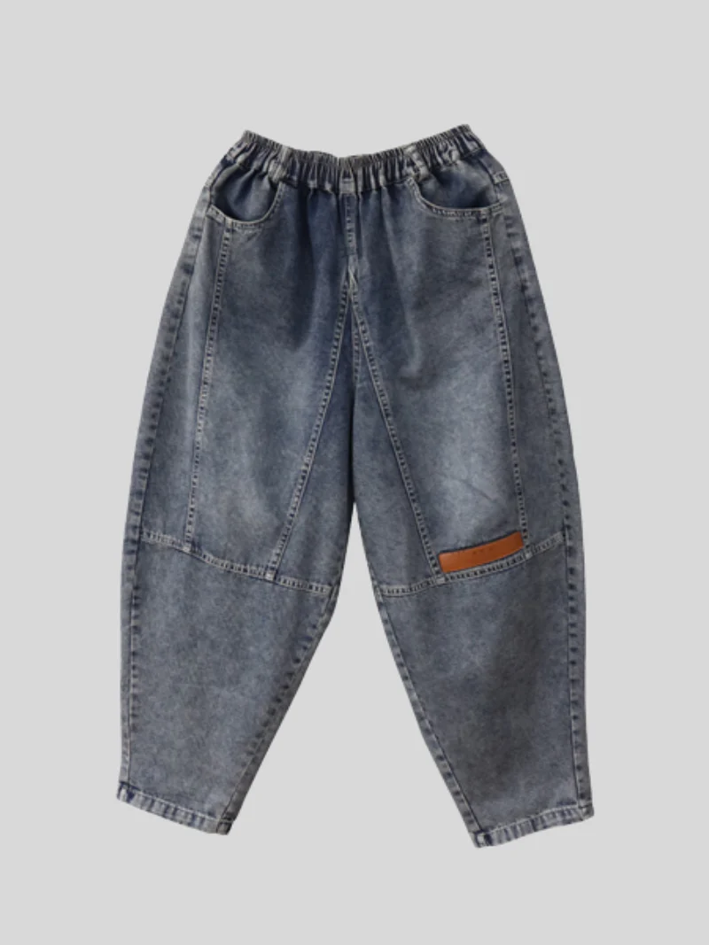 Loose Casual Denim Slim Harem Bottom Pants - Image 4