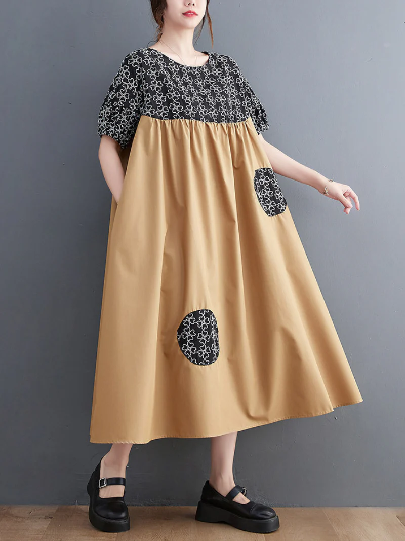 Wonder Cotton Short Slevees Smock Dress - Image 4