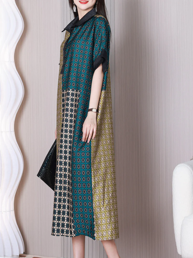 Wonderful Night Lapel Collar A-line Dress - Image 4