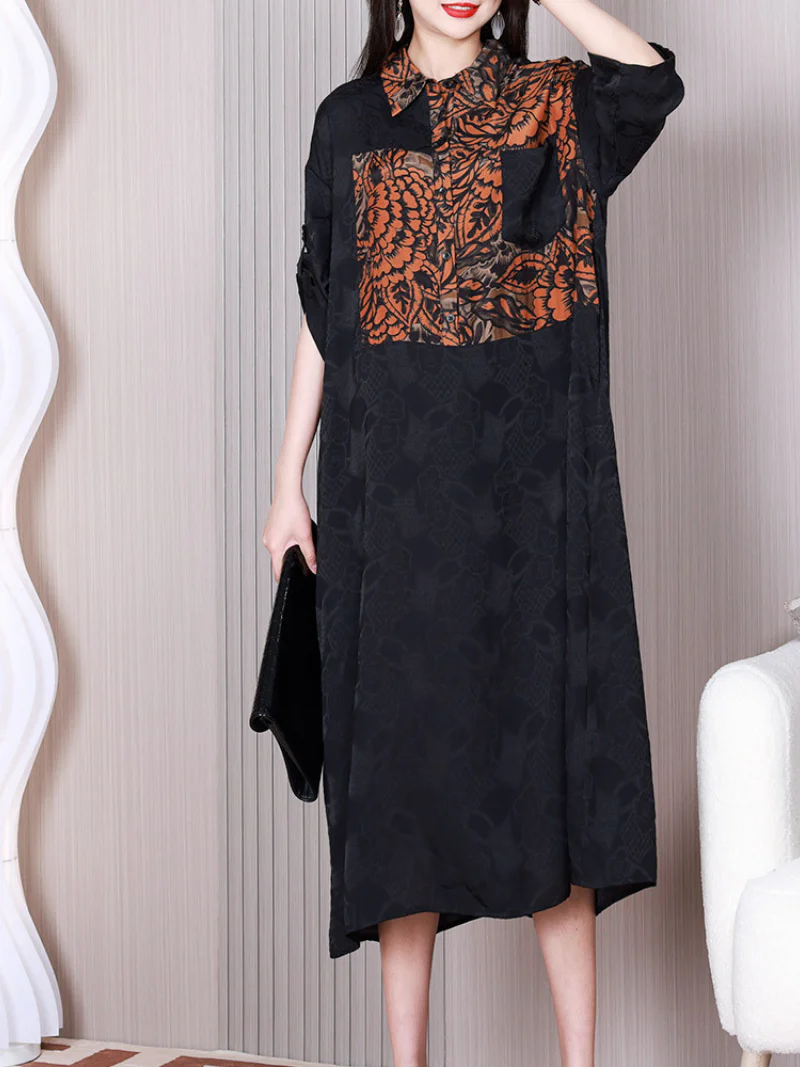 Wonderful Tonight Lapel Collar A-line Dress - Image 3