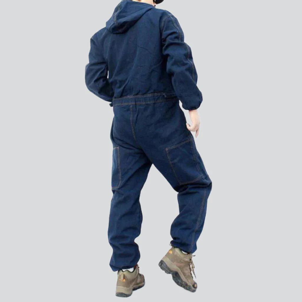 Workwear denim overall with zipper - Image 3