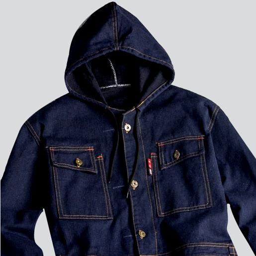 Workwear hooded men's denim overall - Image 4