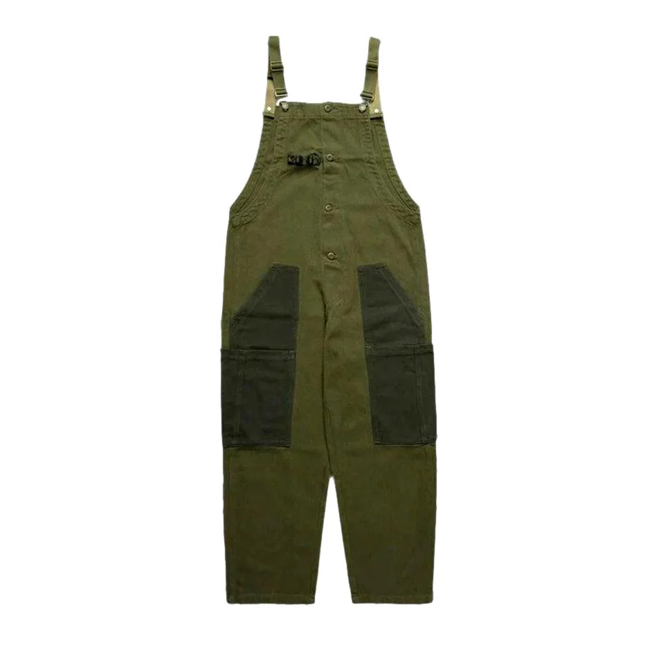 Workwear khaki men's denim dungaree - Image 2