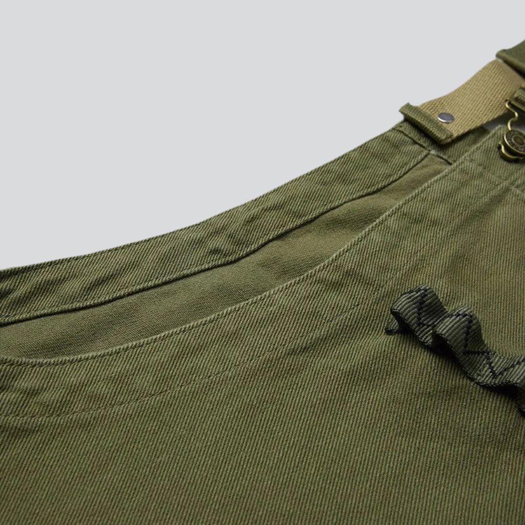 Workwear khaki men's denim dungaree - Image 6