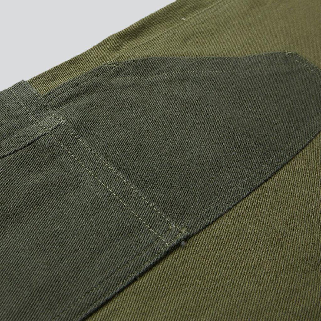 Workwear khaki men's denim dungaree - Image 7