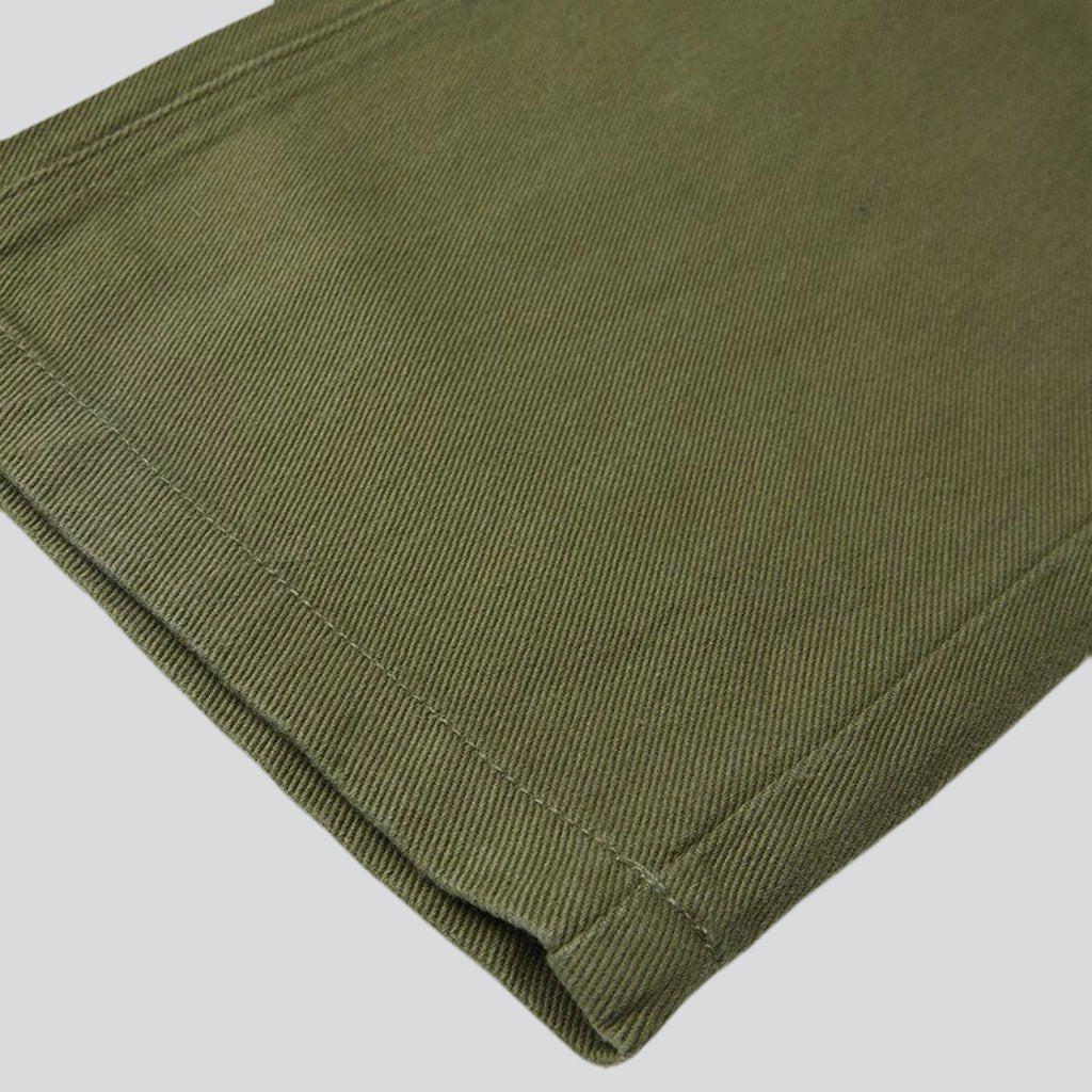 Workwear khaki men's denim dungaree - Image 8