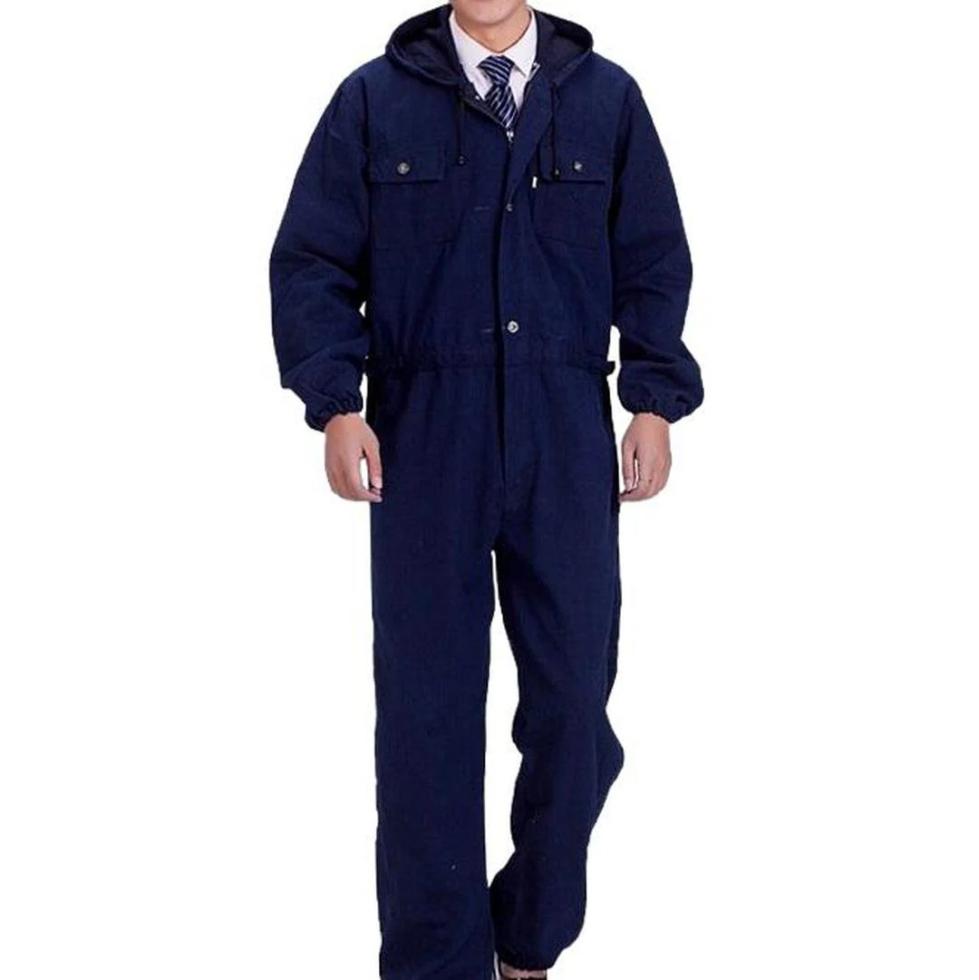 Workwear navy men's denim overall - Image 2