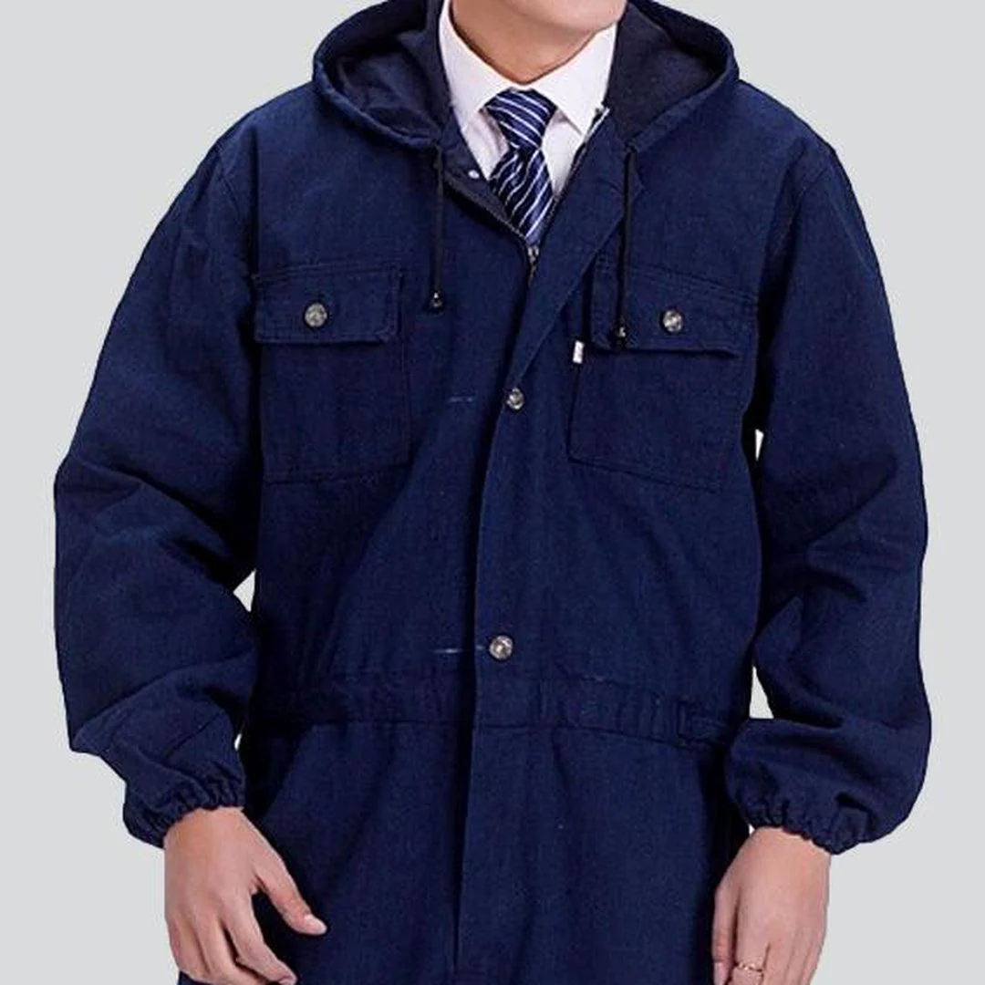 Workwear navy men's denim overall - Image 3