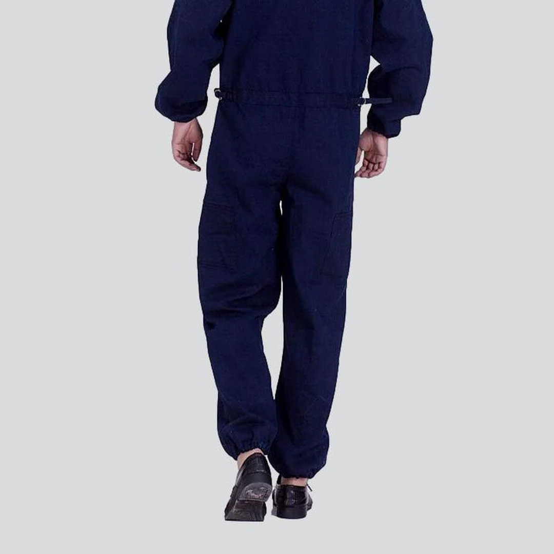 Workwear navy men's denim overall - Image 5