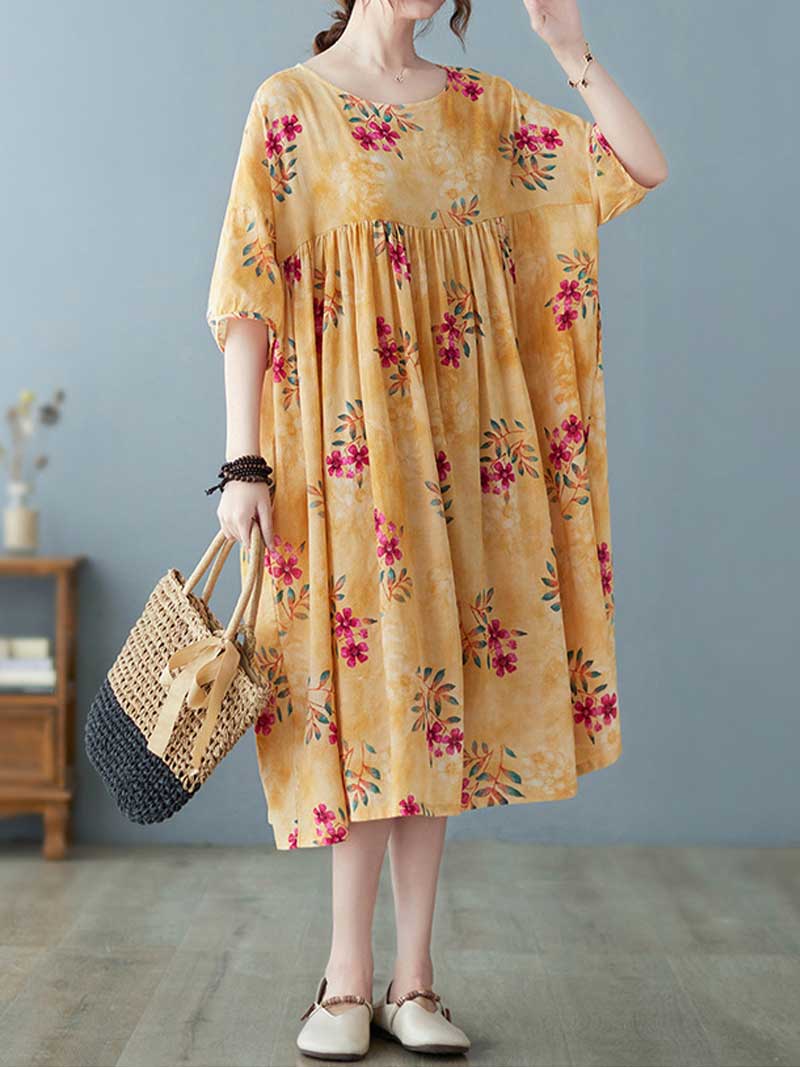 World Around Me Printed Floral Smock Dress - Image 5