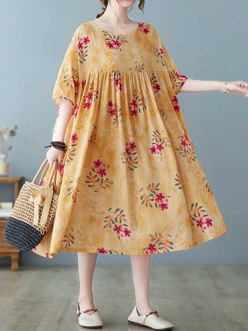 World Around Me Printed Floral Smock Dress - Image 7
