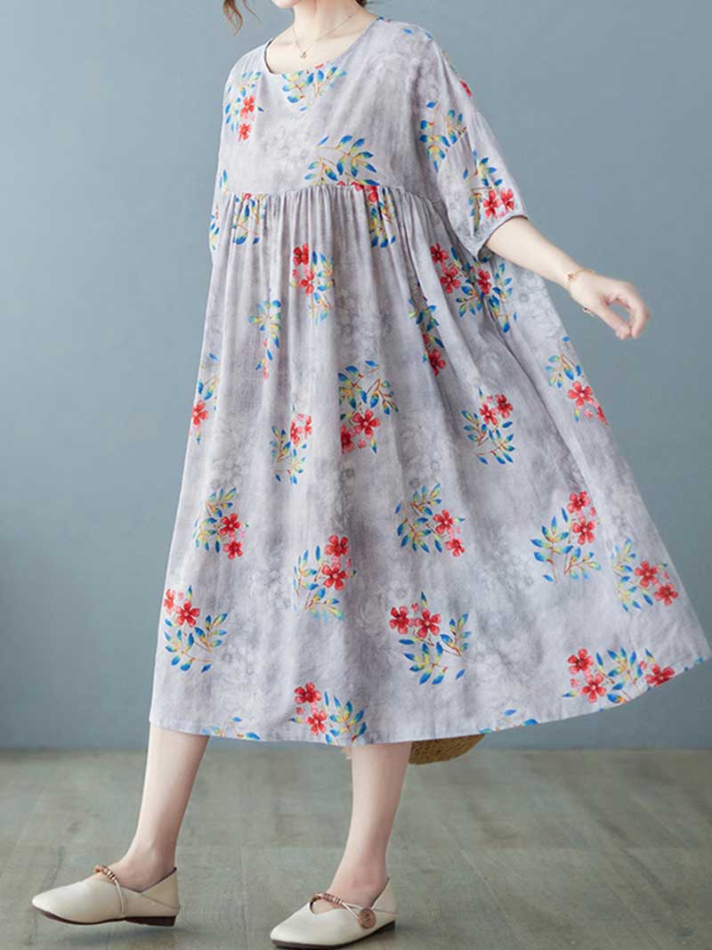 World Around Me Printed Floral Smock Dress - Image 8