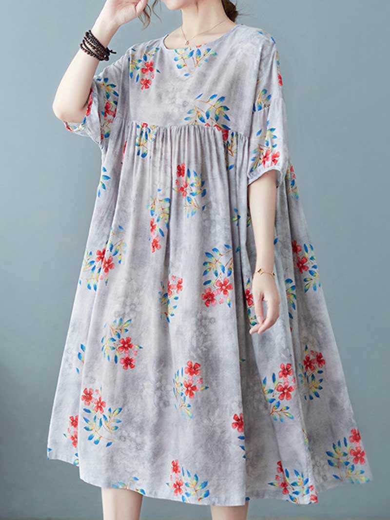 World Around Me Printed Floral Smock Dress - Image 9