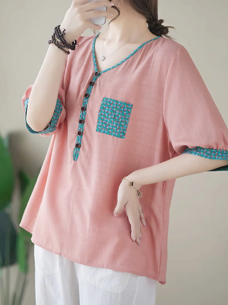 Wrangler Cotton V-neck Loose Top - Image 2