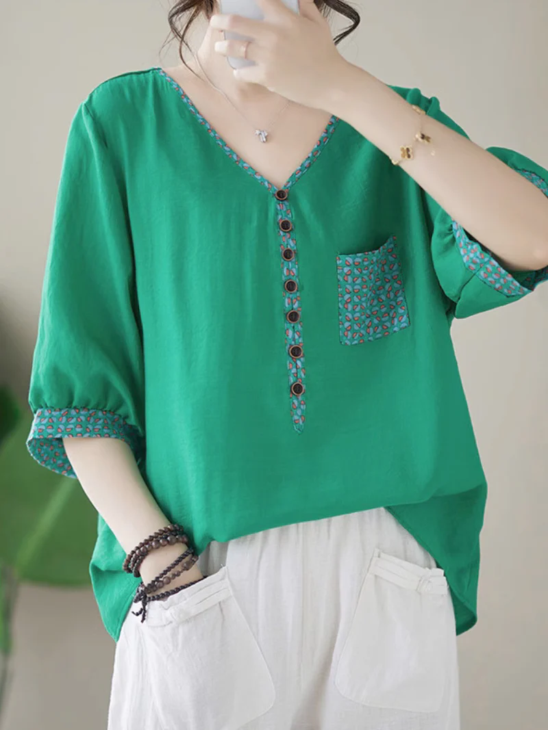 Wrangler Cotton V-neck Loose Top - Image 4