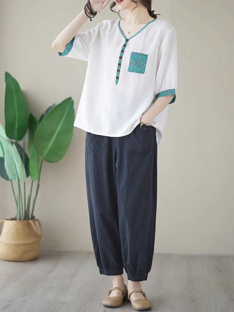 Wrangler Cotton V-neck Loose Top - Image 5