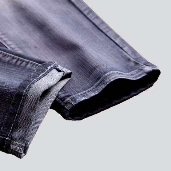 Wrinkled patchwork grey men's jeans - Image 8