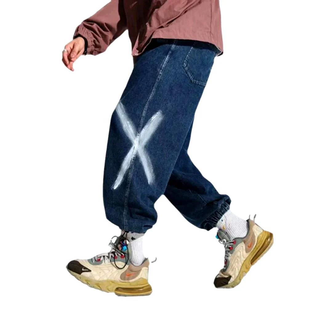X-side print baggy men's jeans - Image 2