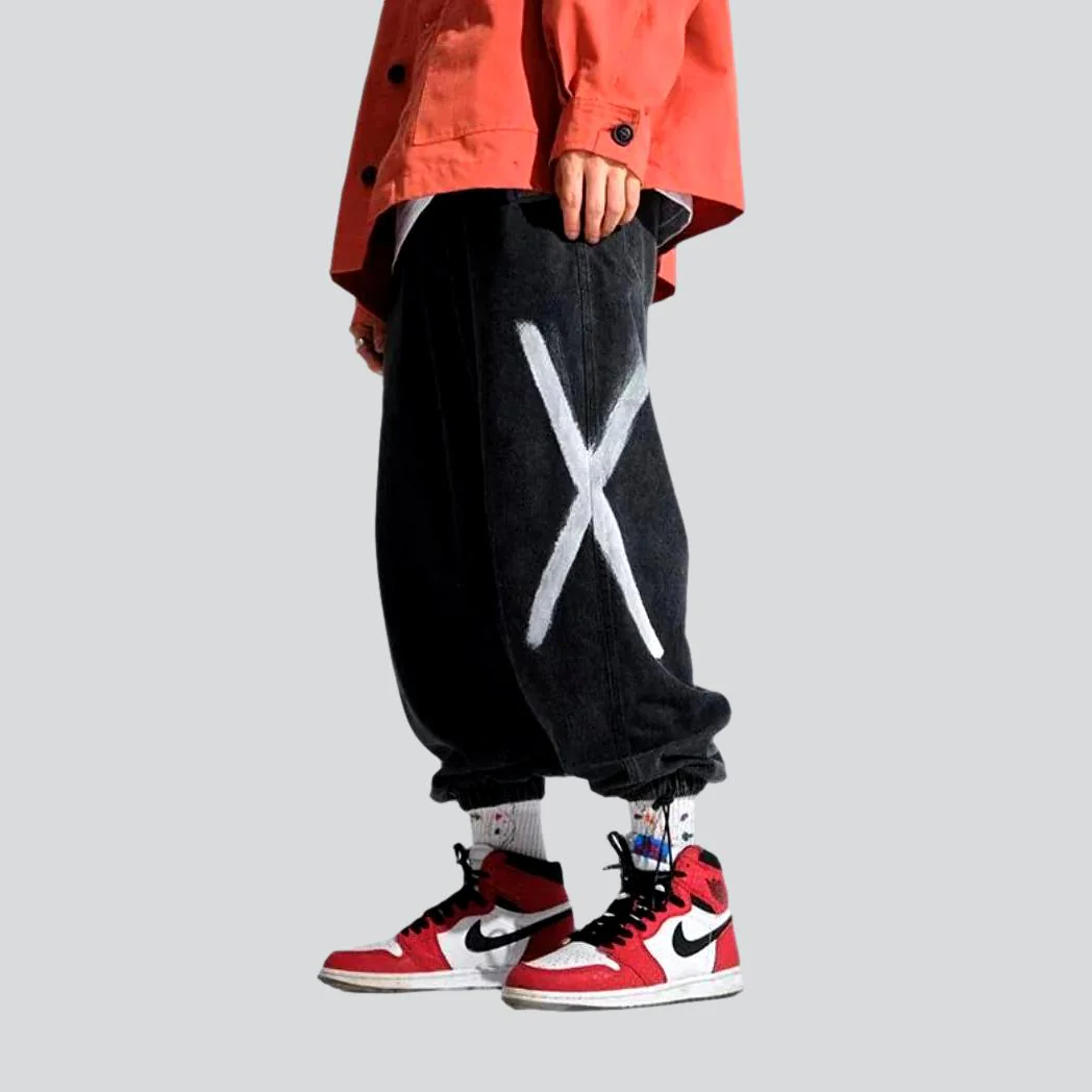 X-side print baggy men's jeans - Image 4