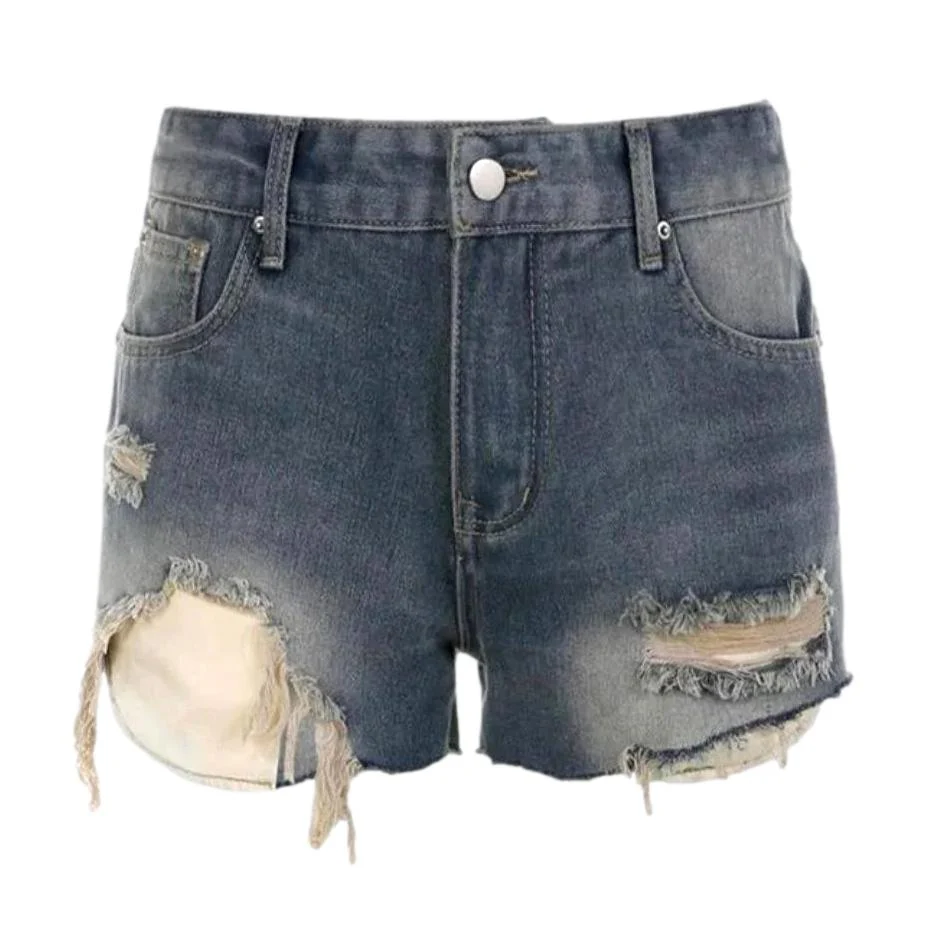 Y2k distressed jean shorts - Image 2