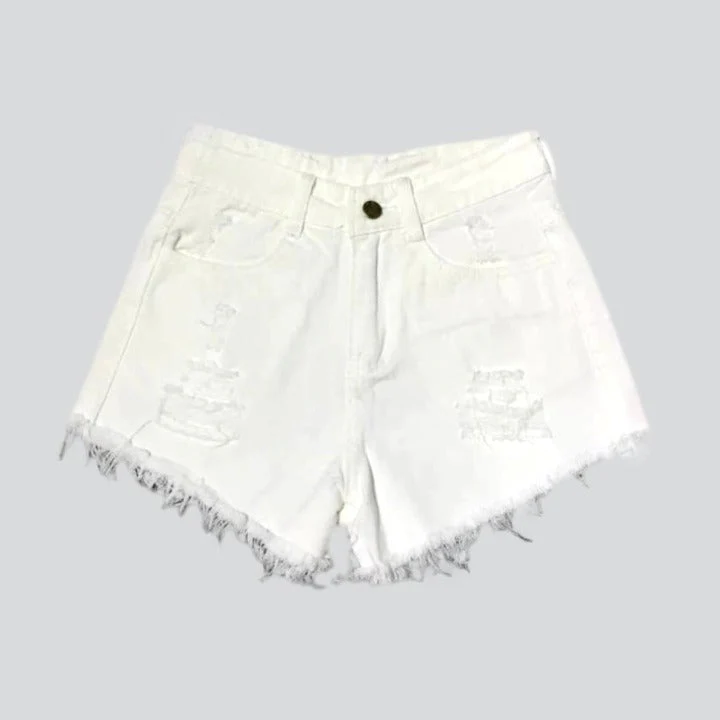Y2k distressed women's jean shorts - Image 10
