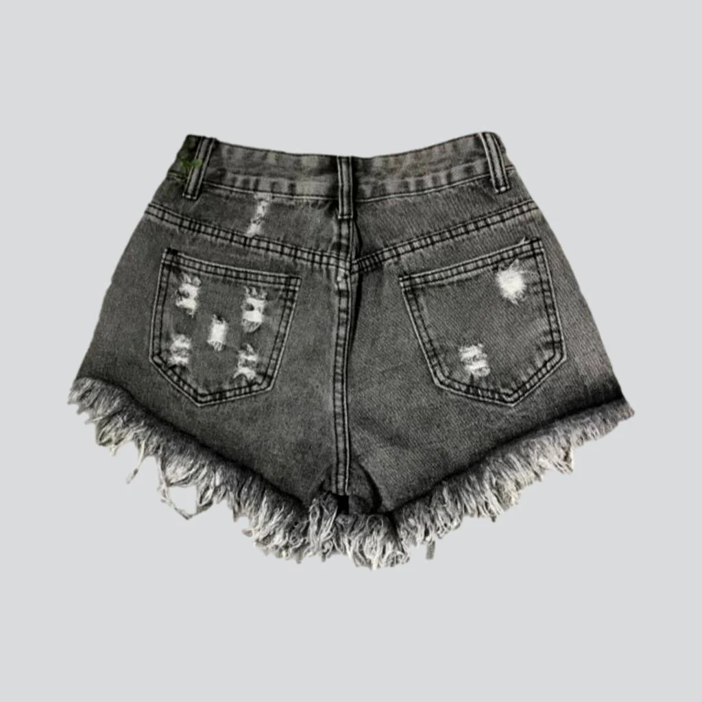 Y2k distressed women's jean shorts - Image 11