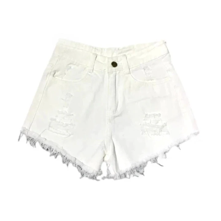 Y2k distressed women's jean shorts - Image 3