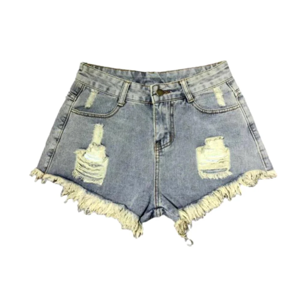 Y2k distressed women's jean shorts - Image 4