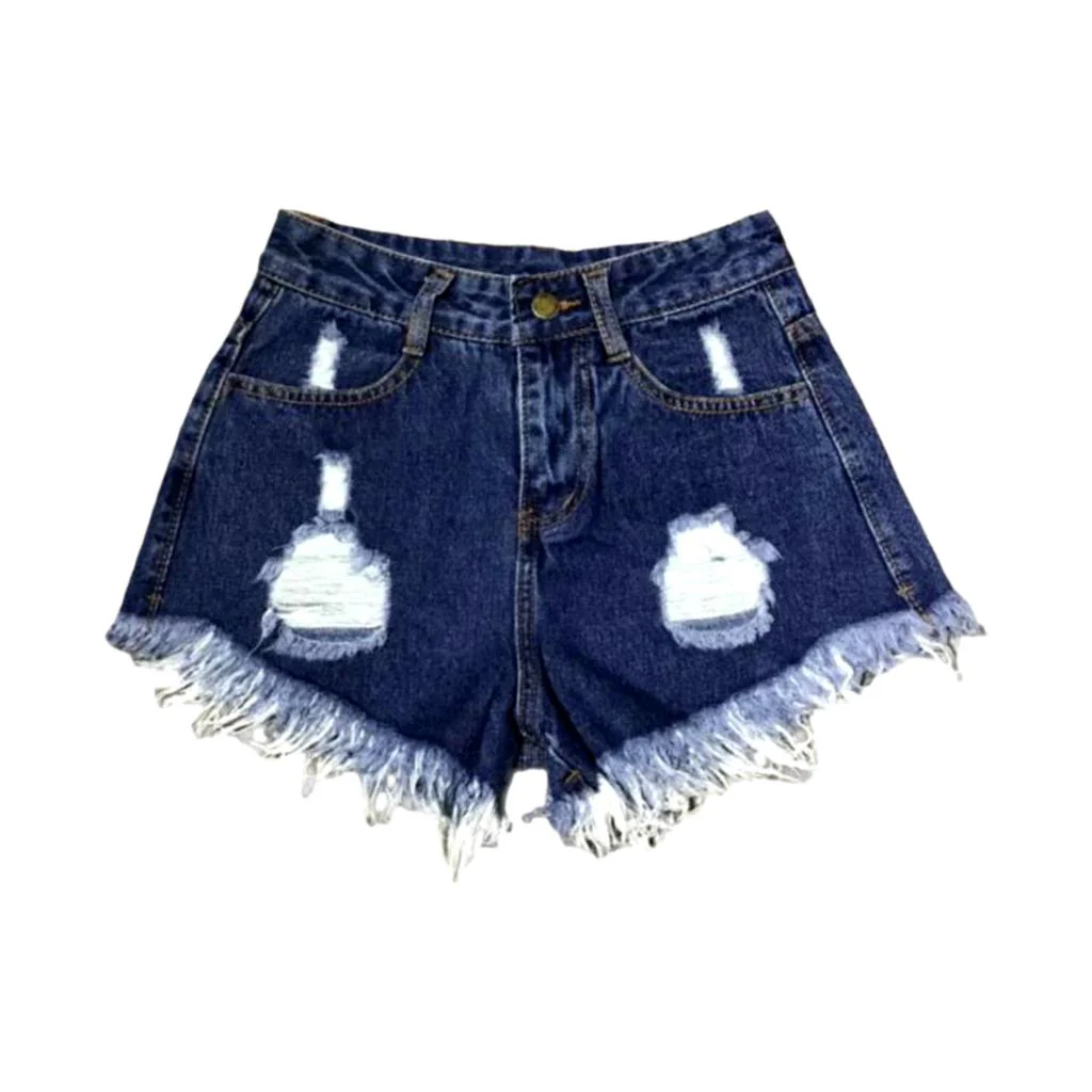 Y2k distressed women's jean shorts - Image 6