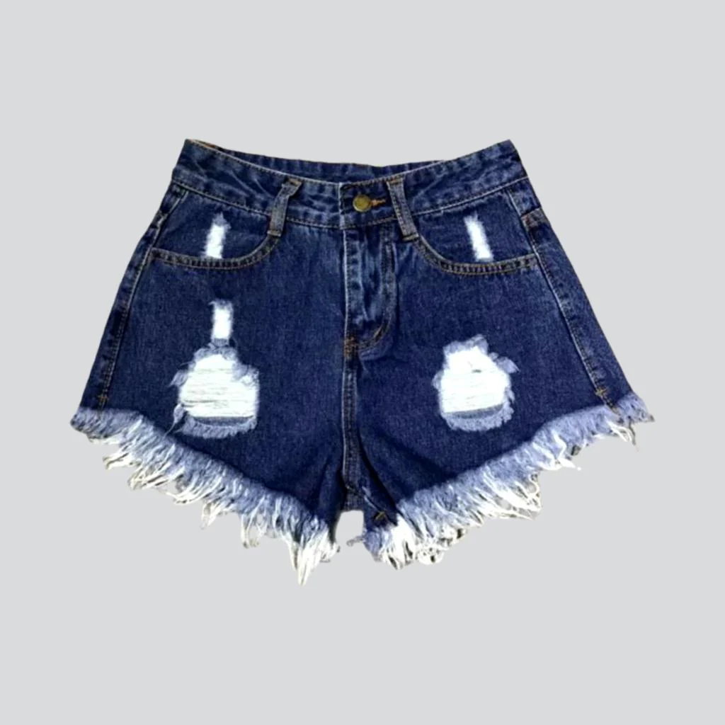 Y2k distressed women's jean shorts - Image 7