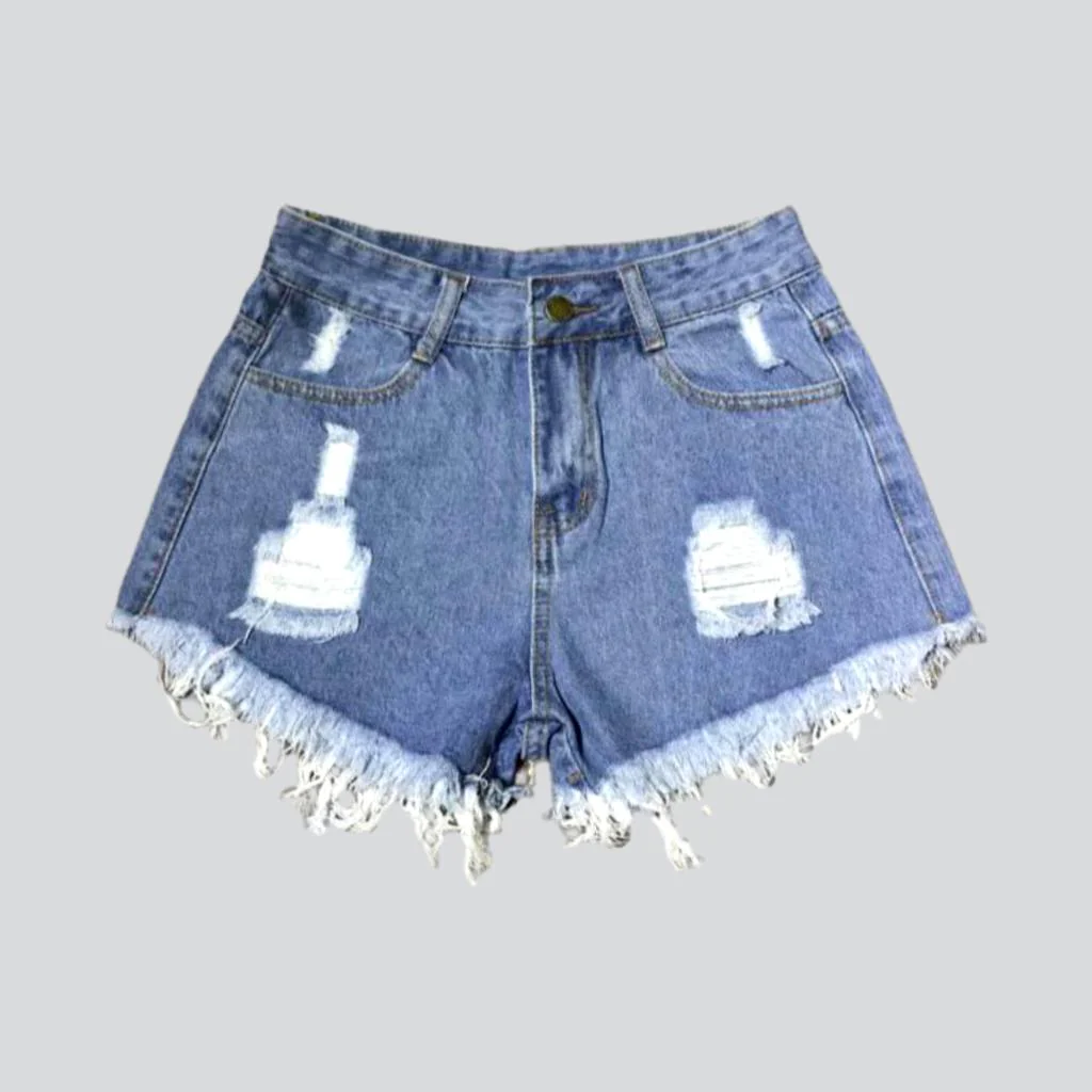 Y2k distressed women's jean shorts - Image 8