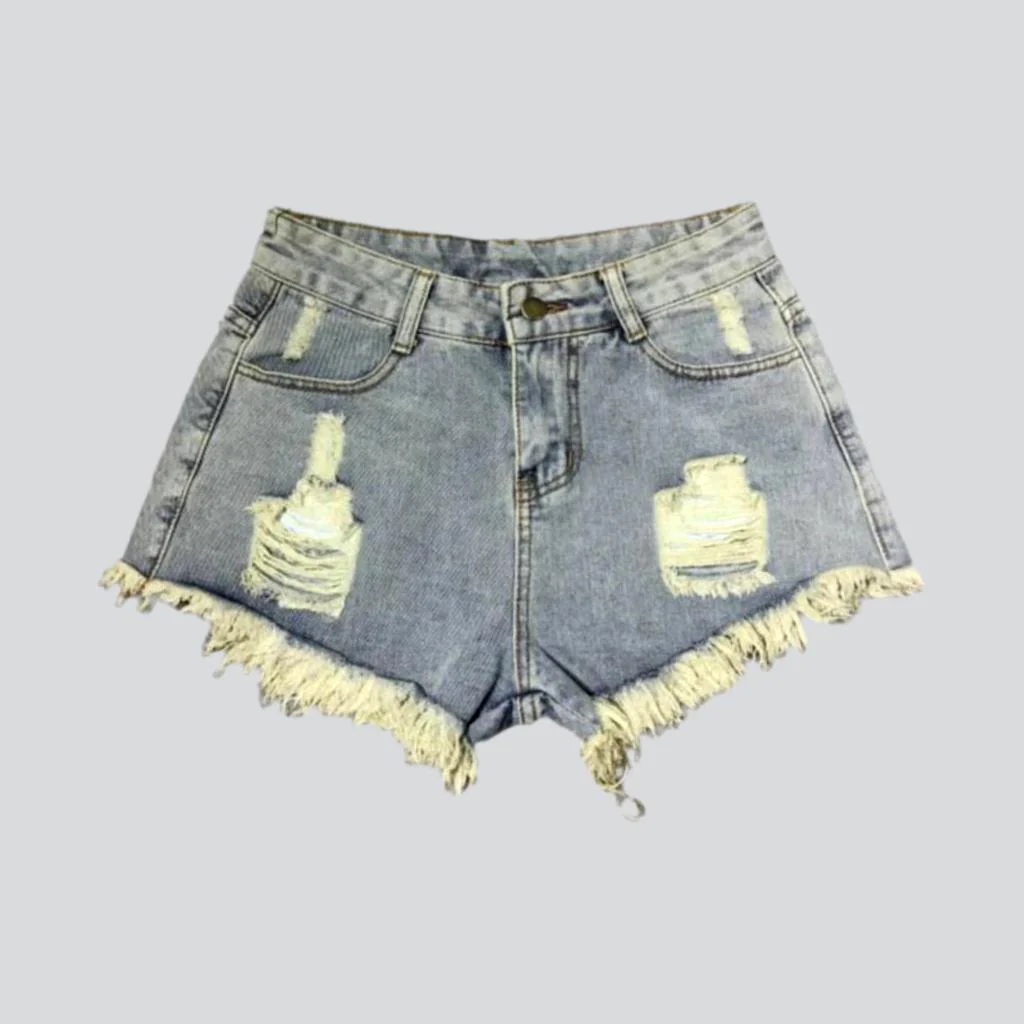Y2k distressed women's jean shorts - Image 9
