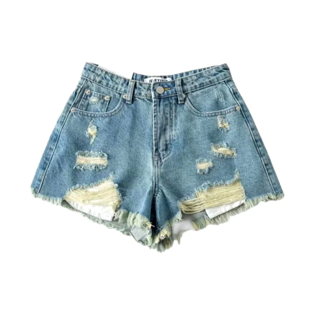Y2k fashion distressed denim shorts - Image 2