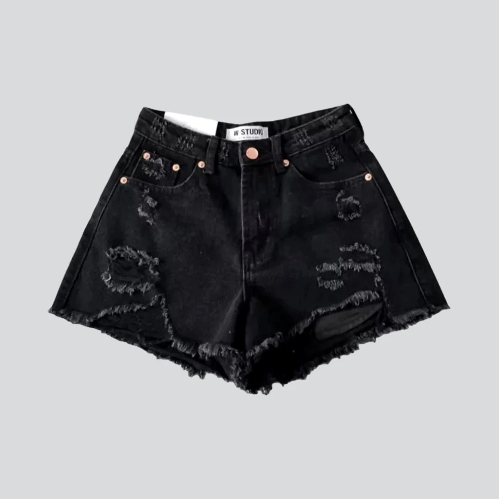 Y2k fashion distressed denim shorts - Image 5