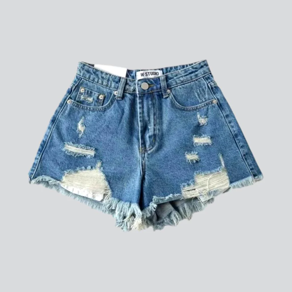 Y2k fashion distressed denim shorts - Image 6