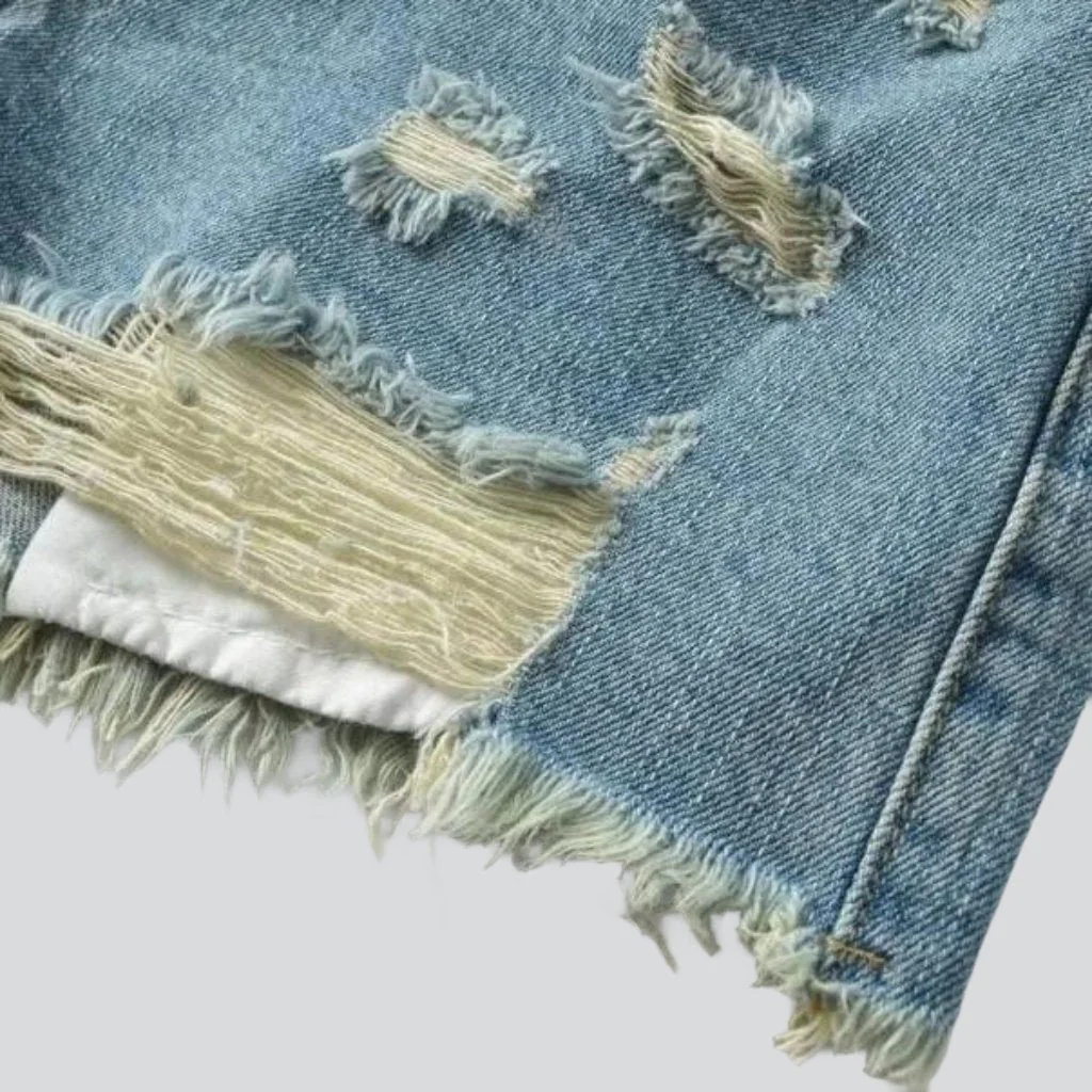 Y2k fashion distressed denim shorts - Image 8