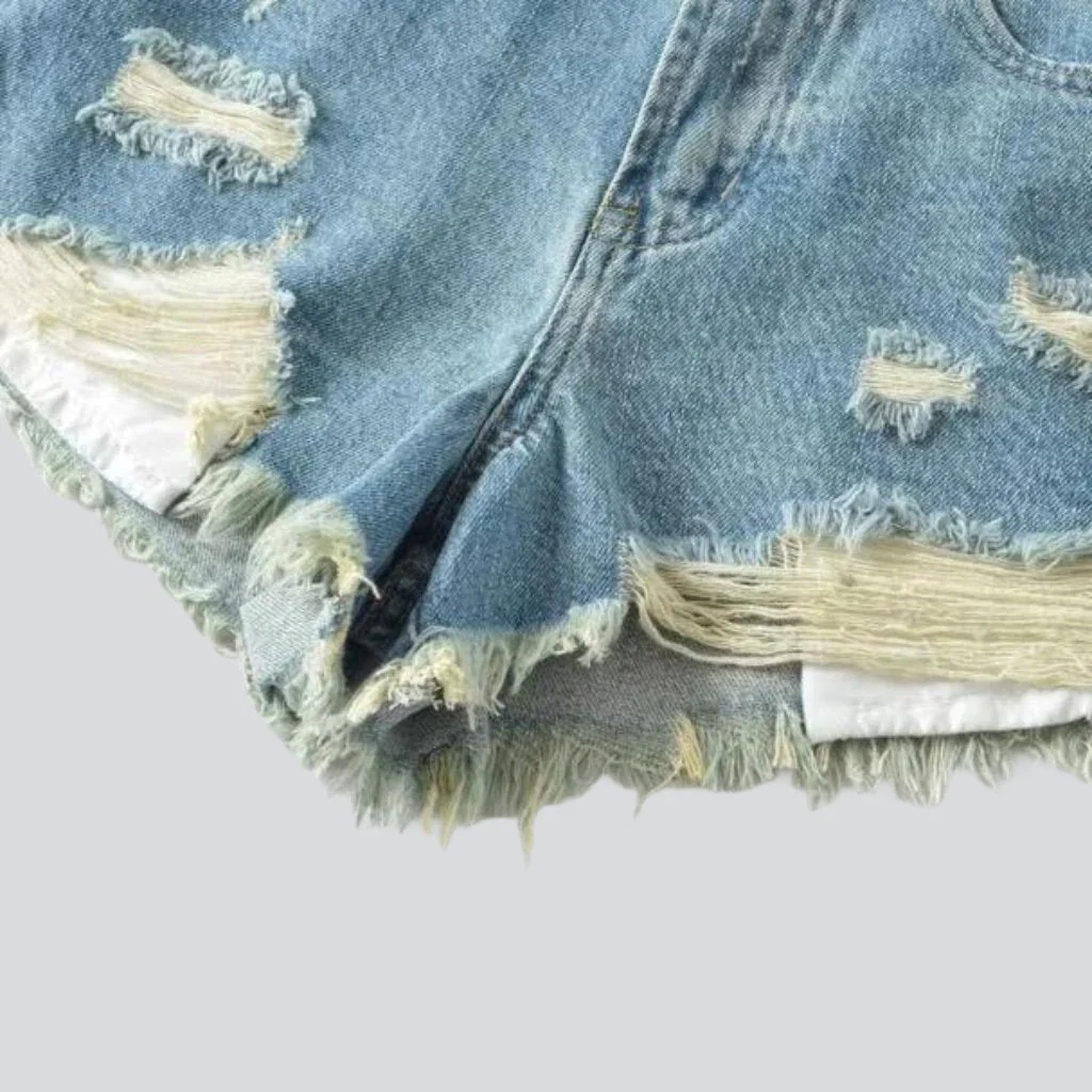 Y2k fashion distressed denim shorts - Image 9