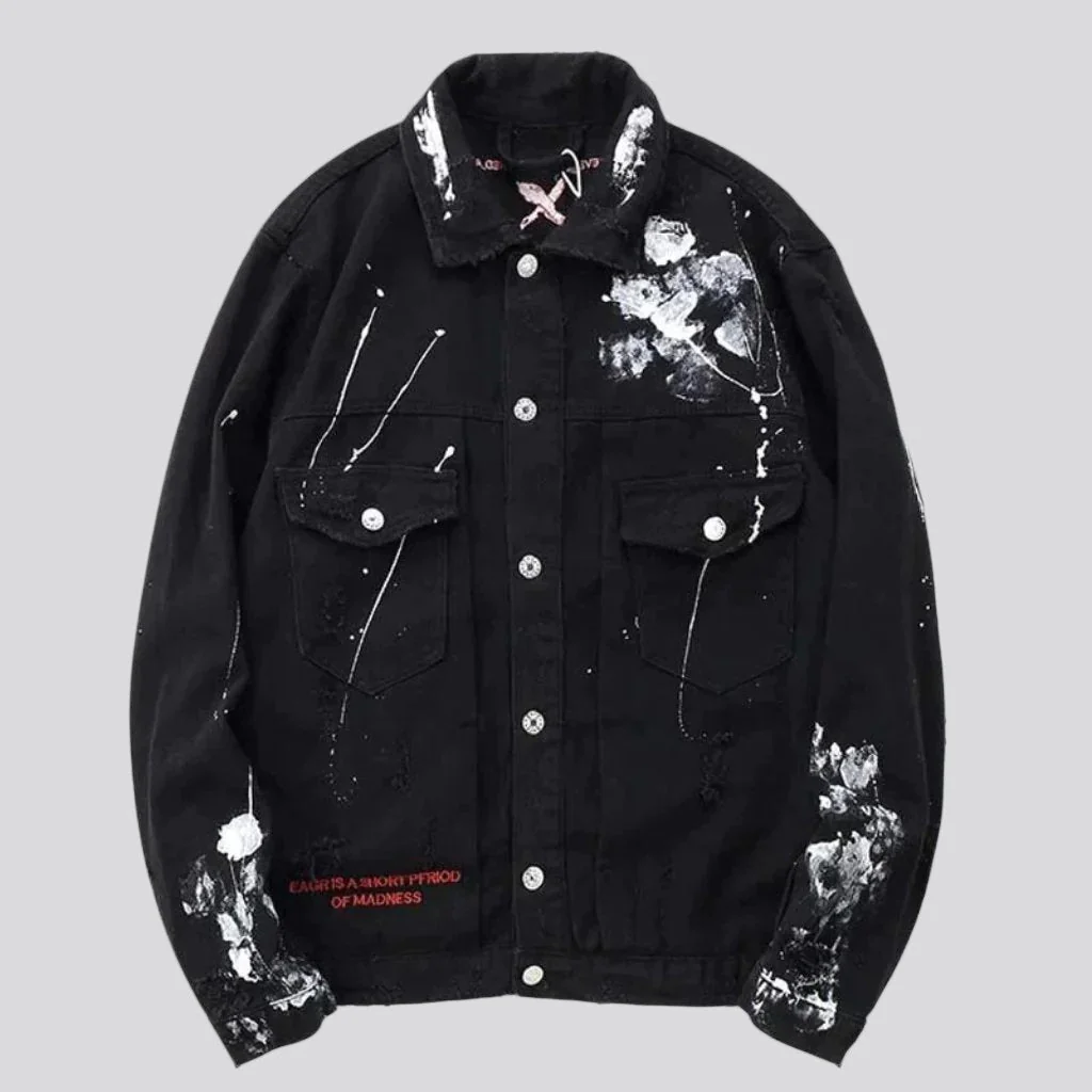 Y2k painted men's denim jacket - Image 2