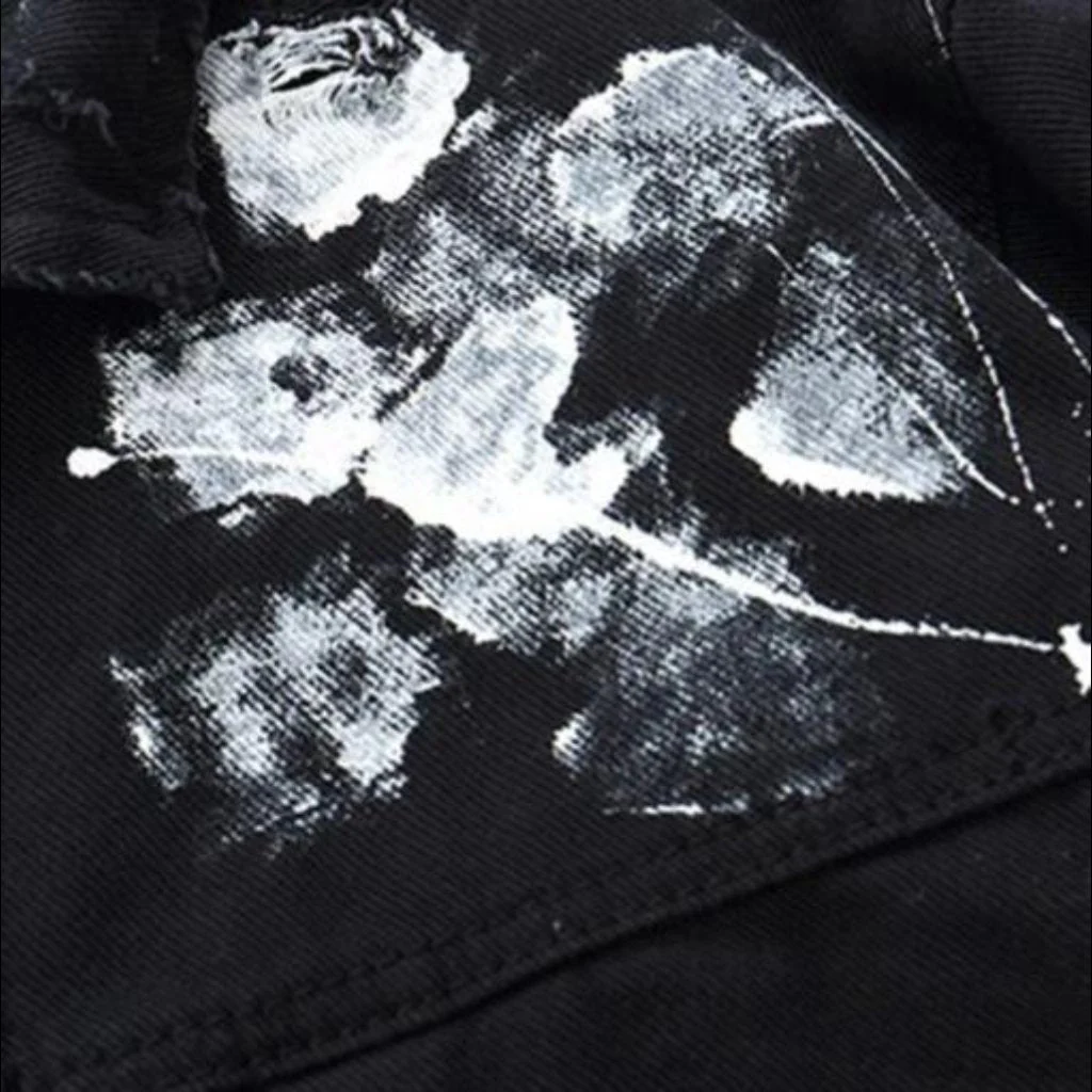 Y2k painted men's denim jacket - Image 3