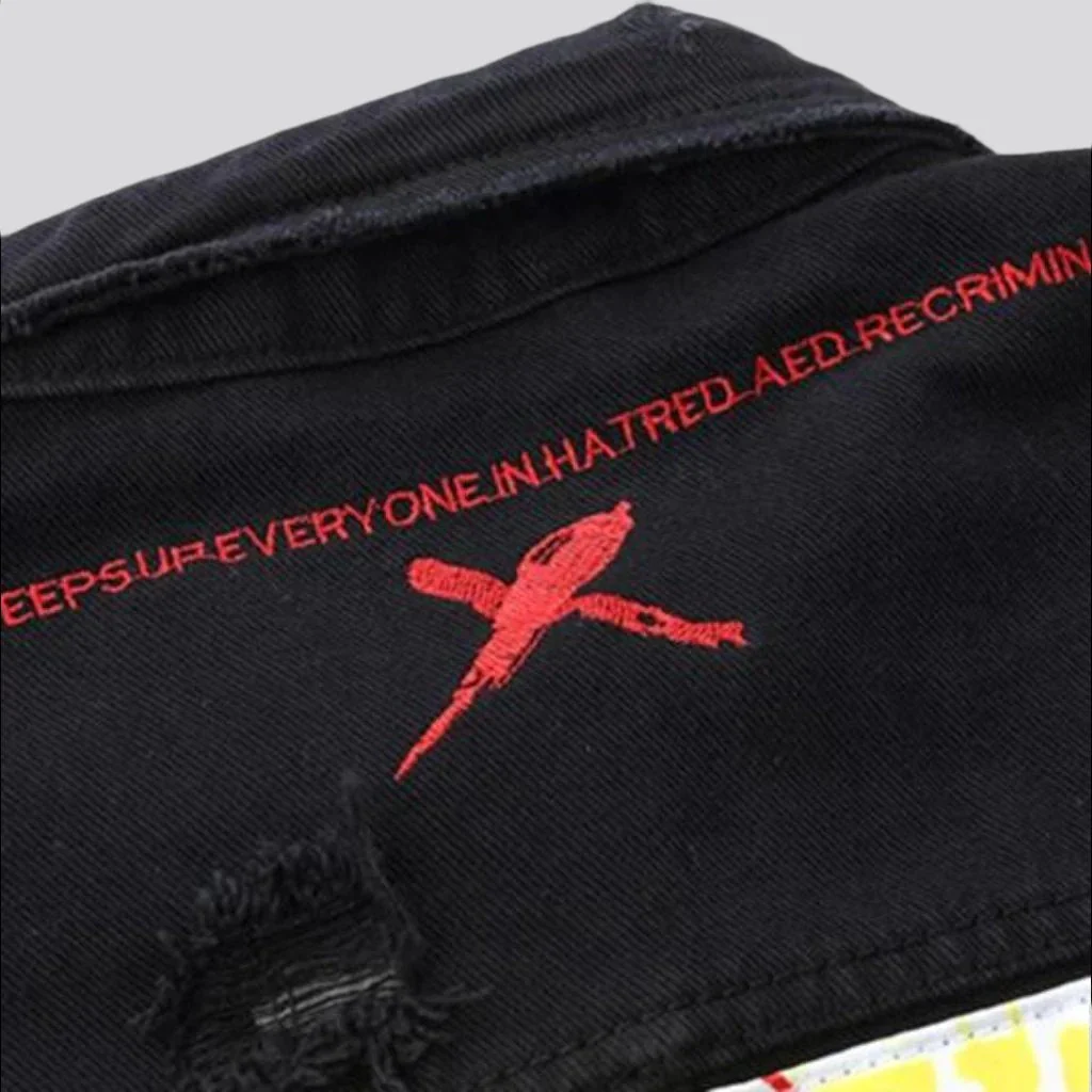 Y2k painted men's denim jacket - Image 7