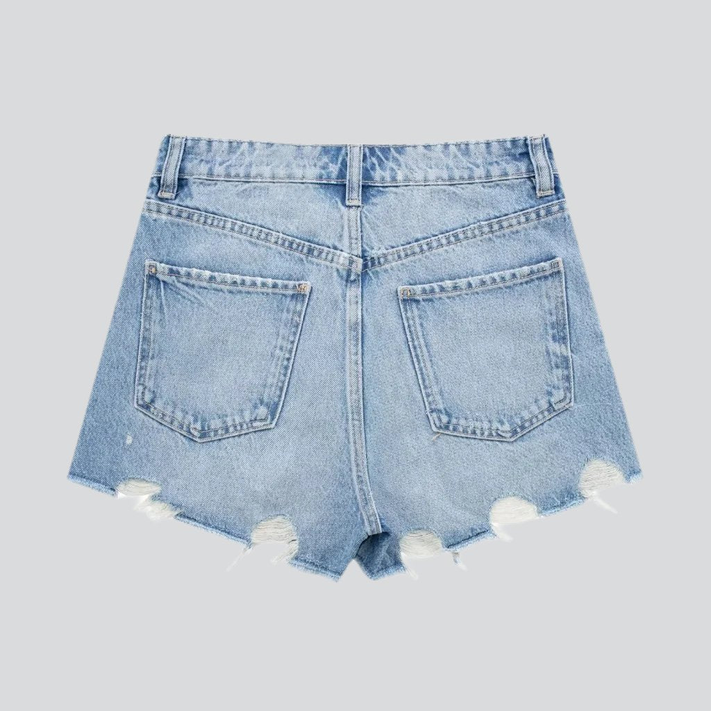 Y2k women's distressed denim shorts - Image 5