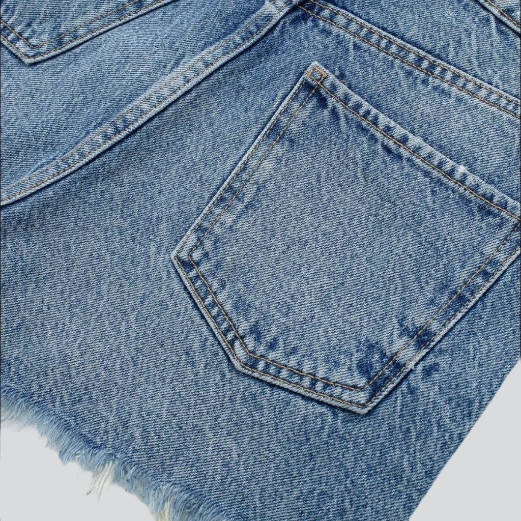 Y2k women's distressed denim shorts - Image 9