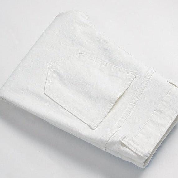 Yellow contrast white men's jeans - Image 10